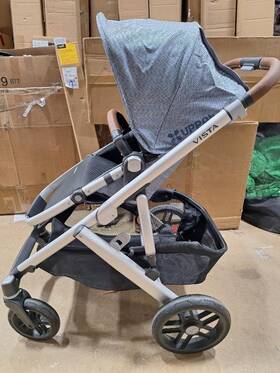 852147 Uppababy Vista Stroller With Rain Cover And Bug Shield Gregory Blue M Lange