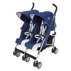 Wm1y20042 Maclaren Twin Triumph Double Stroller Blue And Silver 688222214995