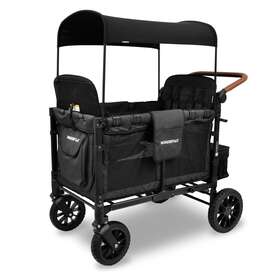 W4lux Wonderfold W4 Luxe Quad Stroller Wagon Canopy 5pt Safety Harness 4 Seat New Ob
