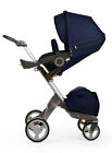 182702 Xplory Stroller Standard Blue Deep Seat Single V4 Stokke