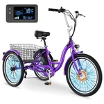 Naizea Electric Tricycle 7 Speed 24" 26" Adults Trike Cruiser Bike 350W. Fixed Price $659.99.