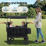 Wagon Stroller For 4 Kids, Toddlers Canopy, Foldable Infant Buggy. Fixed Price $338.93.