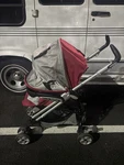 Peg Perego Red Gray Stroller Pliko P3 Single Infant Toddler Adjustable Handles. Fixed Price $220.00.