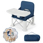 Baby Travel Booster Seat W/ Double Tray Portable Folding Toddler Dining Chair. Fixed Price $29.99.