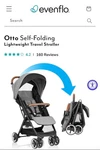 Evenflo Gold Otto Self Folding Lightweight Kids Travel Stroller, Moonstone Gray. Fixed Price $100.00.