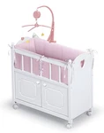 Badger Basket Cabinet Doll Crib With Gingham Bedding And Free Personalization. Fixed Price $39.99.
