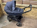 Peg Perego Baby Infant Stroller Navetta Elite Blue Used Bassinet. Fixed Price $90.00.