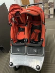 Excellent Used Valco Baby Double Twin Stroller Tri Mode Red. Fixed Price $380.00.