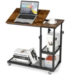 C Shaped Side W/ Wheels Height And Tabletop Adjustable Storage Shelf. Fixed Price $79.99.