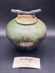 Large Raku Dream Jar Wishing Pot With Lid - James Klinger Artist Signed. Fixed Price $62.99.