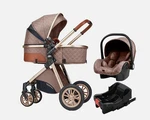 3 In 1 Baby Stroller Travel System W/ Isofix Base Lightweight Newborn Khaki. Fixed Price $641.98.