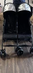 Double Stroller Black Silver Canopy Folding Traditional Infant Toddler. Fixed Price $137.99.
