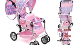 Baby Doll Double Stroller, Twin Buggy Carriage Pretend Play For Girls Kids Blue. Fixed Price $92.58.
