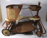 Vintage 1950'S Taylor Tot Metal Wood Baby Stroller Walker Brown. Fixed Price $80.00.