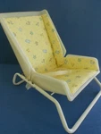 Vtg. Baby Cosco Carrier Infant Seat Cradle Reborn Doll Display, New Cushion. Fixed Price $32.00.