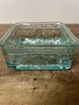 Tiara Indiana Glass Aquamarine Peg Footed Honey Bee Box Bottom/base Only. Fixed Price $149.00.