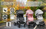 Kinder King KK0004DG 2 1 Convertible Baby Stroller Folding W Bassinet Grey. Fixed Price $139.99.