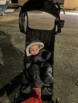 Kolcraft Lightweight Folding Black Stroller Single Infant Canopy Cup Holder. Fixed Price $40.00.