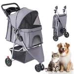 Dog Stroller Pet Travel Carriage 3 Wheeler W/foldable Carrier Cart W/cup Holder. Fixed Price $47.97.