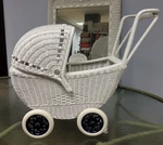 Kids Childs Size Baby Doll Wicker Buggy Carriage Stroller. Fixed Price $164.95.