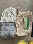 Orbit Baby Green Edition Footmuff Small Gray Beige Organic Cotton Expandable. Fixed Price $50.00.