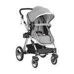 Folding Aluminum Baby Stroller Infant Carriage Push W/ Diaper Bag Gray. Fixed Price $129.99.
