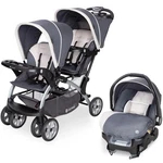 Baby Trend Sit N' Stand Travel Double Stroller W/ Single Car Seat, Magnolia. Fixed Price $377.99.