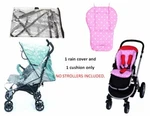 Pink Blue Polka Dot Cushion Rain Cover Set For Evenflo Baby Boy Infant Strollers. Fixed Price $24.99.
