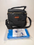 Mancro Baby Cooler Black Bag W/ice Pack & Adj, Strap 6 Bottles Flaw. Fixed Price $6.98.
