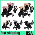 Double Track Tandem Stroller Foldable Bassinet Pram For Infant Toddler. Fixed Price $214.59.