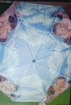 The First Kiss Ladies Umbrella, Blue, Cherub Design. Fixed Price $20.00.