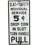 Vintage Seat Of Safety Porcelain Sign Industrial Railway Transit Public Service. Fixed Price $164.76.