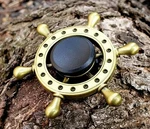 Golden Black Ship Wheel Fidget Spinner Toy Boys Girls Kids Adults Adhd Focus. Fixed Price $11.05.
