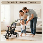 Joystone 7-IN-1 Baby Tricycle Stroller Foldable Toddler Bike -khaki Kids Trike. Fixed Price $189.99.