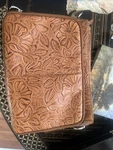 Gun Tote'n Mamas Womens Brown Floral Leather Inner Pockets Travel Crossbody Bag. Fixed Price $50.00.