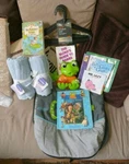 Baby Bundle Pram Blanket X 2, Bath Toy, 8 Books, Coat Hangers, Graco Bag. Fixed Price $20.14.