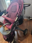 Stokke Xplory Purple Stroller Folding Adjustable Handles Canopy Single Seat. Fixed Price $150.00.