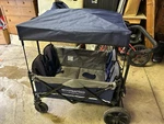 Wonderfold Wagon W4 Luxe Quad Stroller 4-SEATER Grey And Navy Blue. Fixed Price $250.00.