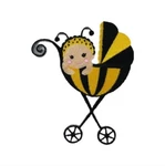 Baby Bee Stroller Iron Patch Kids Yellow Insect Honey 9 7.5 0.1CM(2G). Fixed Price $5.43.