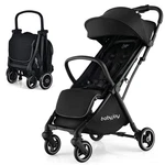 Costway Portable Baby Stroller One-hand Fold Pushchair W/ Aluminum Frame Black. Fixed Price $105.99.