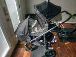 Uppababy Vista Stroller - Black + Bassinet Toddler Seat Travel Bag. Fixed Price $419.99.
