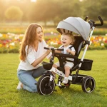 Baby Stroller Tricycle Ubravoo 5-IN-1 Sit/lie Adjustable Canopy 1-5 Yrs Trolly. Fixed Price $137.02.
