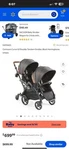 Contours - Curve Convertible Tandem Double Stroller (black). Fixed Price $500.00.