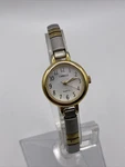 Vtg Works Carriage By Timex Dainty Band Two-tone Ladies Watch Indiglo 21MM. Fixed Price $17.99.
