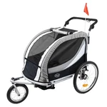 Clevrplus Deluxe 3-IN-1 Double Seat Bike Trailer Stroller Jogger For Kids, Grey. Fixed Price $229.99.