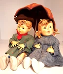 Hummel Goebel Boy Girl Umbrella Hat 1980 Piano Babies. Fixed Price $180.00.