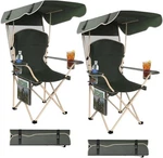 Folding Camping Chair With Canopy Portable Foldable Beach W/ Sun Shade. Fixed Price $84.99.