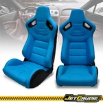 Universal Reclinable Racing Seat + Dual Slider X2 Pu Carbon Leather Light Blue. Fixed Price $309.99.