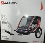 Allen Sports T2-R Deluxe 2-CHILD Bicycle Trailer Red New In Box. Fixed Price $299.95.