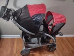 Graco Quattro Tour Duo Double Stroller Tandem Seating, Brown/red. Fixed Price $70.00.